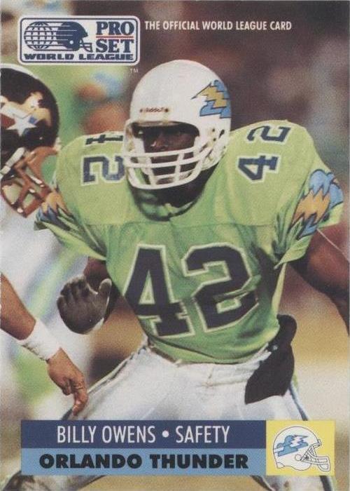 1991 Pro Set WLAF Billy Owens #116