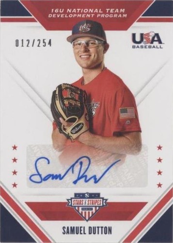 2020 Panini USA Baseball Stars & Stripes - Samuel Dutton #16U-SD
