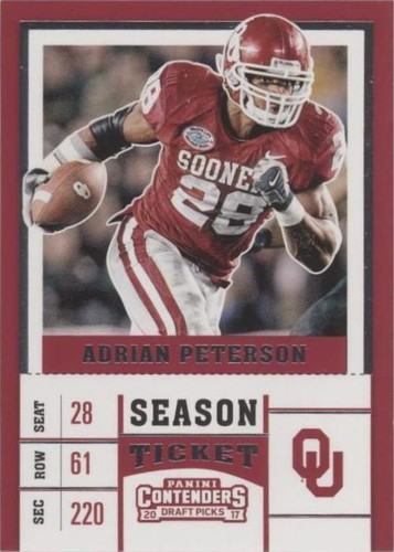 2017 Panini Contenders Draft Picks Adrian Peterson #3