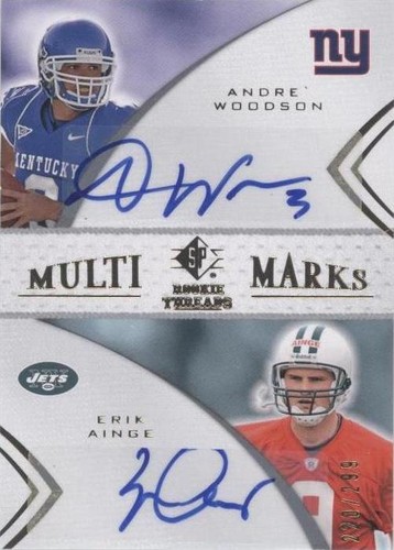 2008 SP Rookie Threads Andre Woodson Erik Ainge #MMD-13