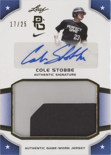 2015 Leaf Perfect Game National Showcase - Cole Stobbe #JA-CS1