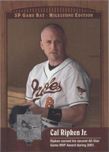2001 SP Game Bat Edition Milestone - Cal Ripken #19