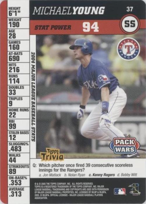 2005 Topps Pack Wars - Michael Young #37