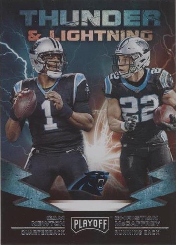 2019 Panini Playoff Cam Newton Christian McCaffrey #8