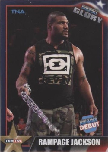 TNA Rampage Jackson 2013 Impact GLORY BLUE Jumbo Shirt Relic