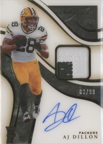 2020 Panini Immaculate Collection A. J. Dillon #ISP22