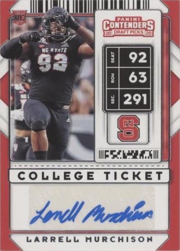 2020 Panini Contenders Draft Picks Larrell Murchison #302