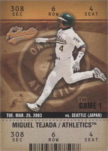 2003 Fleer Authentix - Miguel Tejada #5