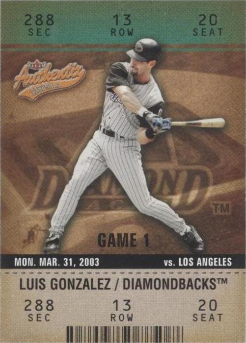 2003 Fleer Authentix - Luis Gonzalez #8