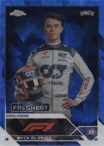 2023 Topps Chrome F1 NYCK DE VRIES Rookie Purple Checker /199