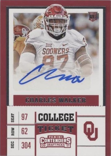 2017 Panini Contenders Draft Picks Charles Walker #207