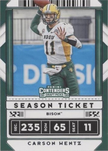 2020 Panini Contenders Draft Picks Carson Wentz #13