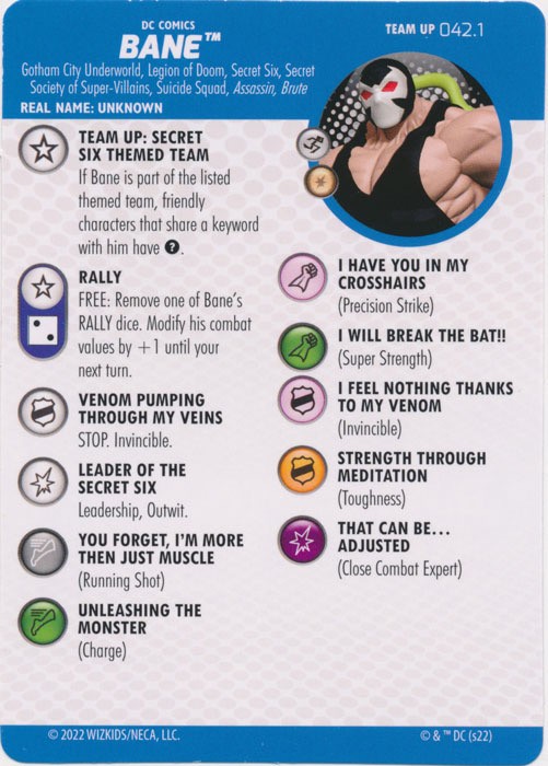DC Heroclix Batman Team Up Card : Bane - 042.1