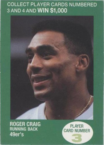 1990 BP NFL Players Match 2 Trading Card Game Roger Craig #3