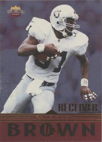 1997 Score Board Playbook Tim Brown #77