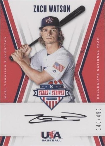 2019 Panini USA Baseball Stars & Stripes - Zach Watson #CNT ZW