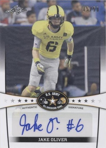 2013 Leaf U.S. Army All-American Bowl Jake Oliver #BA-JO1