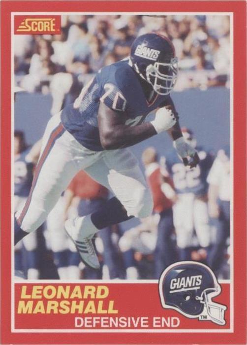 1989 Score Leonard Marshall #128