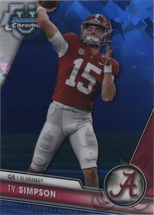 2023 Bowman University Chrome Sapphire Edition Ty Simpson #23
