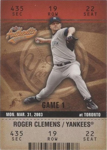 2003 Fleer Authentix - Roger Clemens #13