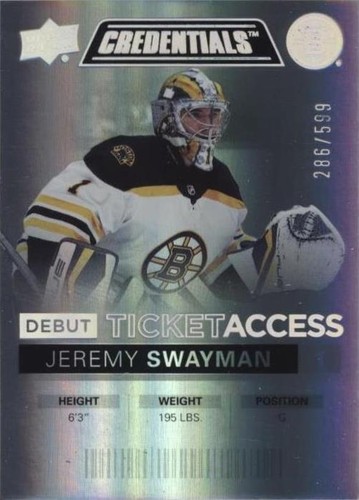 2021-22 Upper Deck Credentials - Jeremy Swayman #144