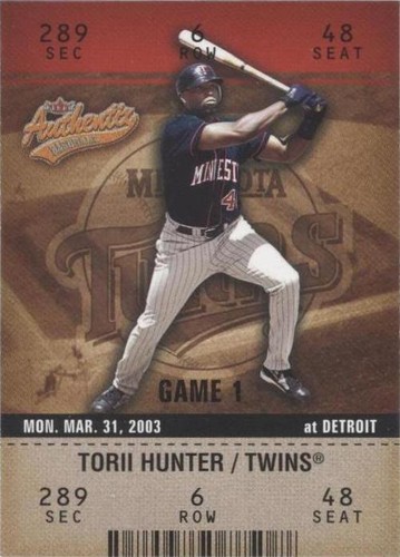 2003 Fleer Authentix - Torii Hunter #86