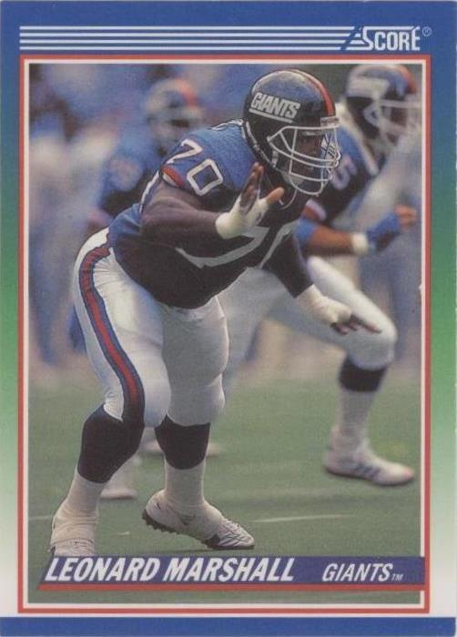 1990 Score Leonard Marshall #375