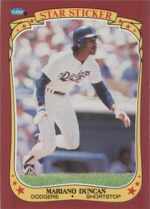 1986 Fleer звезда наклейки - Мариано Дункан #33
