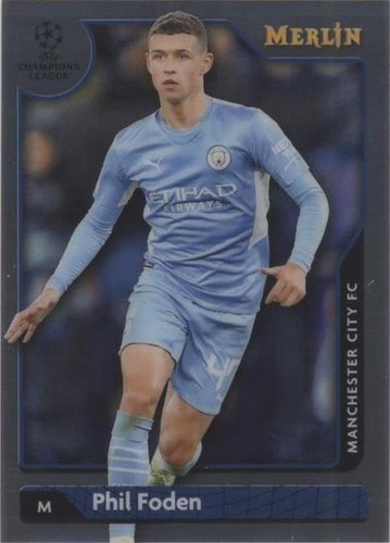 2022-23 Topps Chrome UCL Manchester City Phil Foden Blue