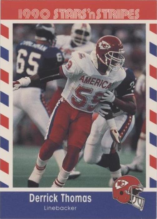1990 Fleer Stars 'n Stripes Деррик Томас No20