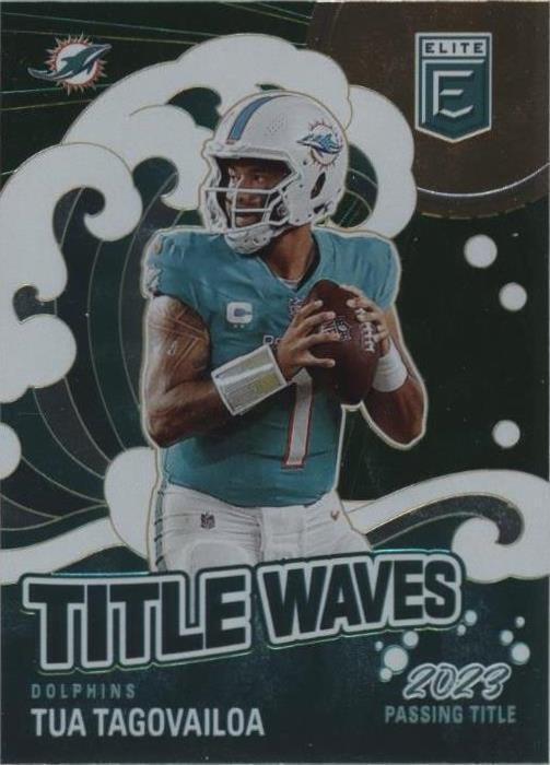 2024 Panini Donruss Elite Title Waves Tua Tagovailoa #8 Green Parallel Card