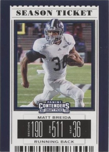 2019 Panini Contenders Draft Picks Matt Breida #68