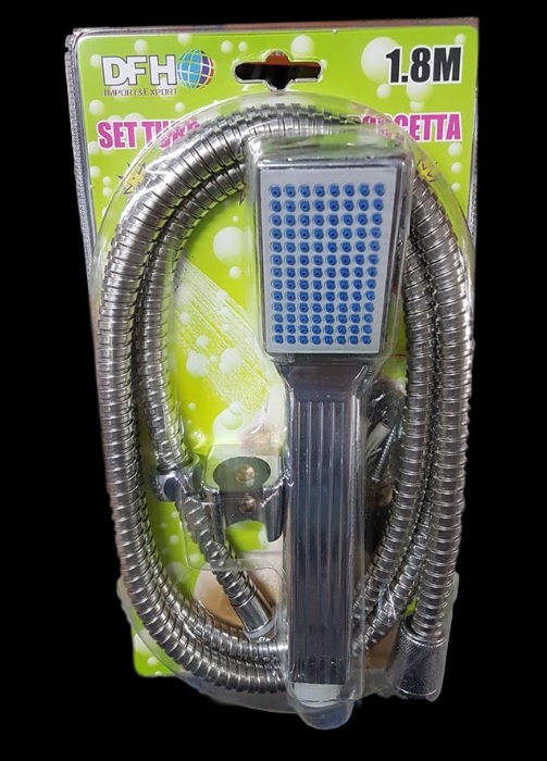 Kit Bagno Doccetta Doccino Soffione Doccia Con Laccio 1,8m e Staffa Rettango dfh