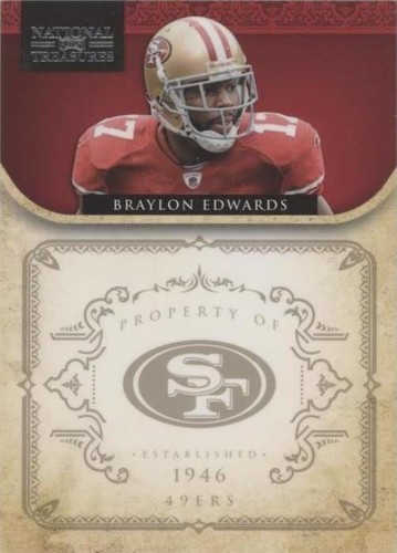 2011 Playoff National Treasures Braylon Edwards #128