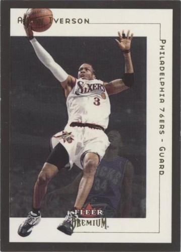 Rare 02-03 fleer ultra Gold Allen Iverson back2back Jersey