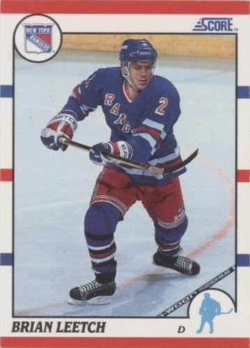1990-91 Score #225 Brian Leetch New York Rangers HOF | eBay