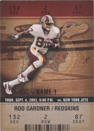 2003 Fleer Authentix Rod Gardner #44