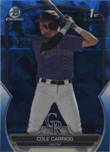 2023 1st Bowman Chrome Draft Cole Carrigg Base Auto Autograph RC 
