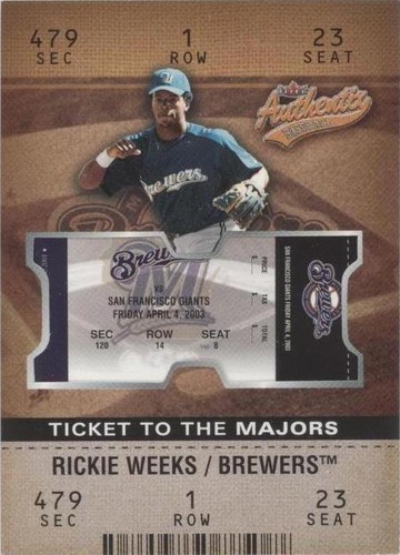 2003 Fleer Authentix - Rickie Weeks #A-162