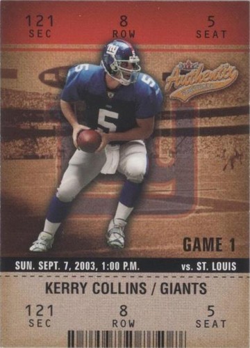 2003 Fleer Authentix Kerry Collins #8