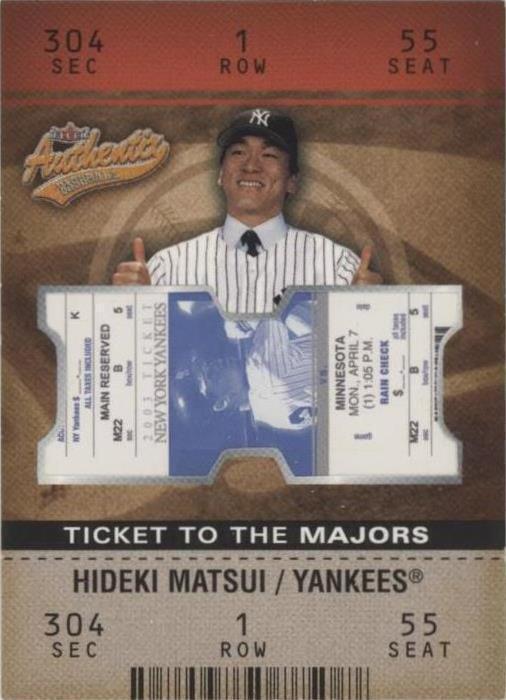 Hideki Matsui Baseball Sports Trading Cards & Accessories Hideki Matsui Baseball Sports Trading Cards & Accessories