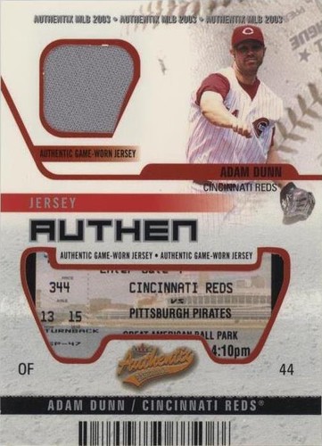 2003 Fleer Authentix - Adam Dunn #JA-AD