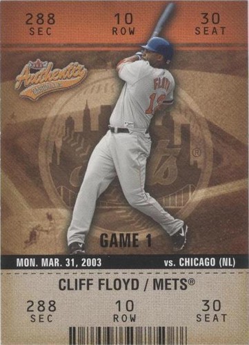 2003 Fleer Authentix - Cliff Floyd #75