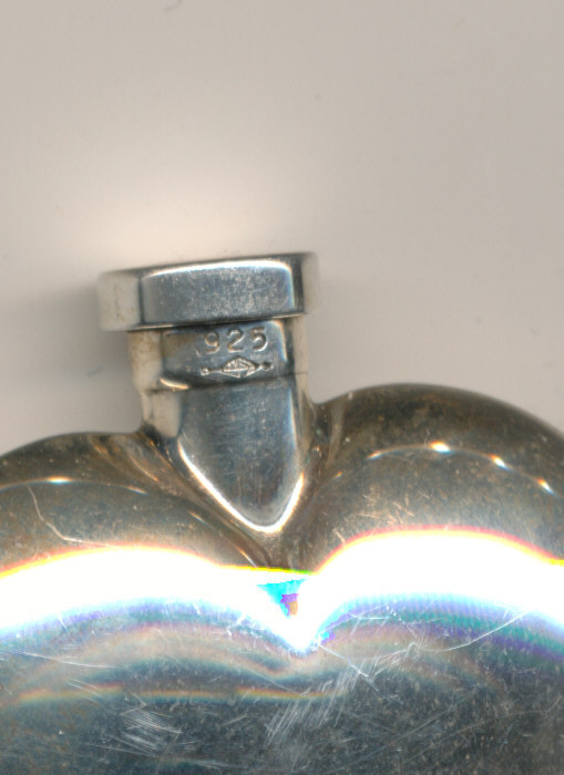 VINTAGE STERLING SILVER HEART PERFUME BOTTLE