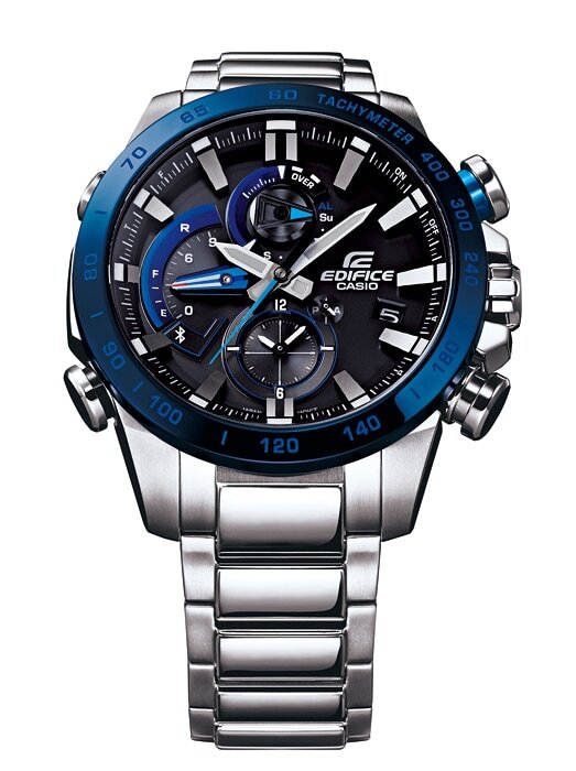 Pre-owned Casio Edifice Eqb-800db-1ajf Race Lap Chronograph Bluetooth Solar Watch 49.2mm