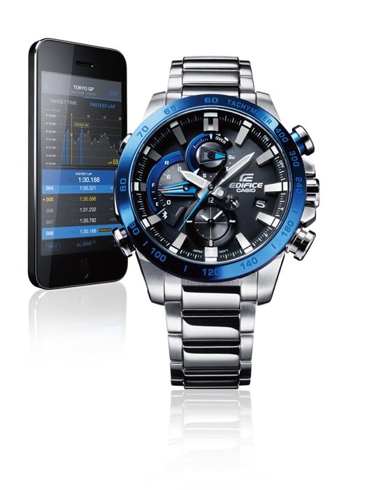 Pre-owned Casio Edifice Eqb-800db-1ajf Race Lap Chronograph Bluetooth Solar Watch 49.2mm