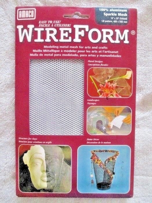 LOT OF 2 WIREFORM by AMACO 100% ALUMINUM SPARKLE MESH FOR PLASTER & OTHER CRAFTS