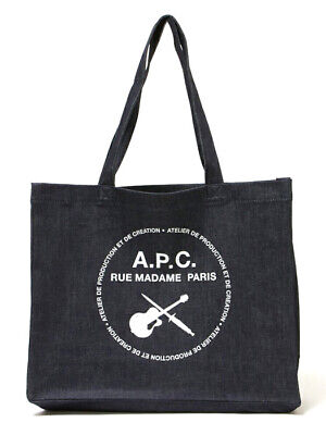[Brand New] A.P.C Printed Denim Tote Bag Indigo Denim COCSX M61440 IAI