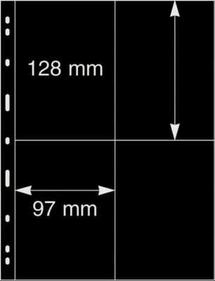 Lindner Uniplate 4-Pocket Post Card Pages - Black