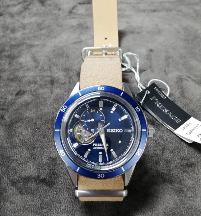 Pre-owned Seiko Presage Basic Sary213 Blue Automatic Mechanical Men's Watch Fast Ship